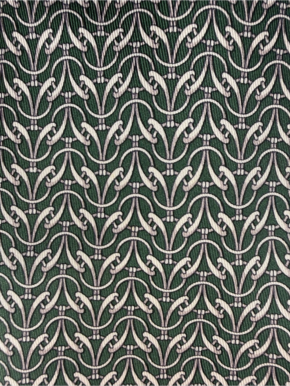 Hermes Classic Green Patterned Tie - Picture 7 of 9